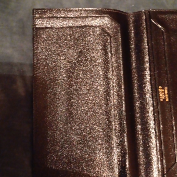 NWOB HERMES BLACK LAMB LEATHER WALLET - Picture 4 of 7